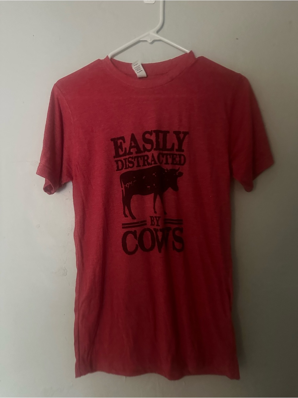 Tultex Red 'Easily Distracted by Cows' Graphic Tee